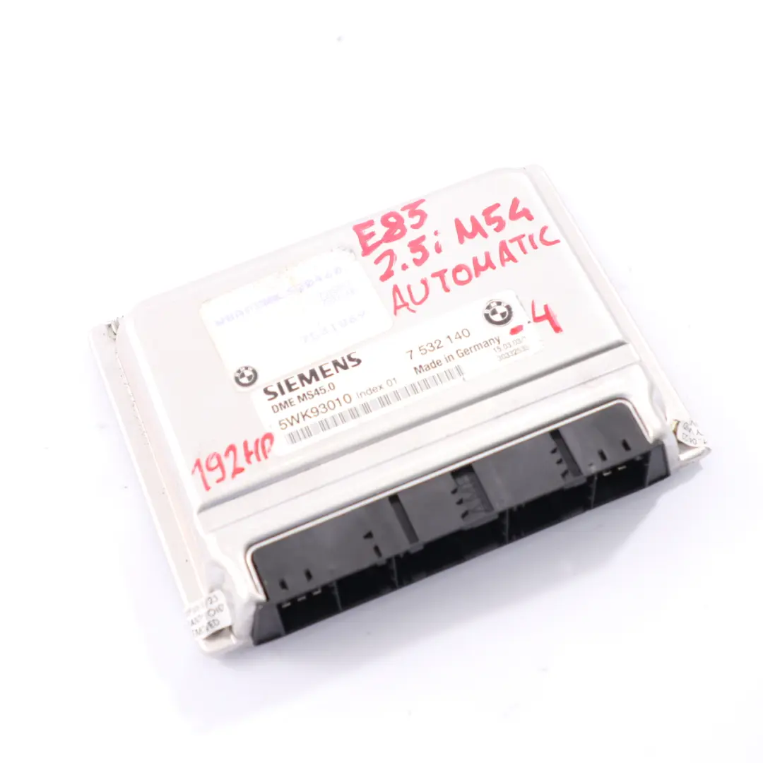 M54 192HP Motor ECU DME Steuergerät Automatik für BMW X3 E83 Z4 E85 2.5i mit Teilenummer 7532140 BMW X3 E83 Z4 E85 2.5i M54 192HP Motor ECU DME Steuergerät Automatik - SKU 7532140-4 - Teilenummer 7532140