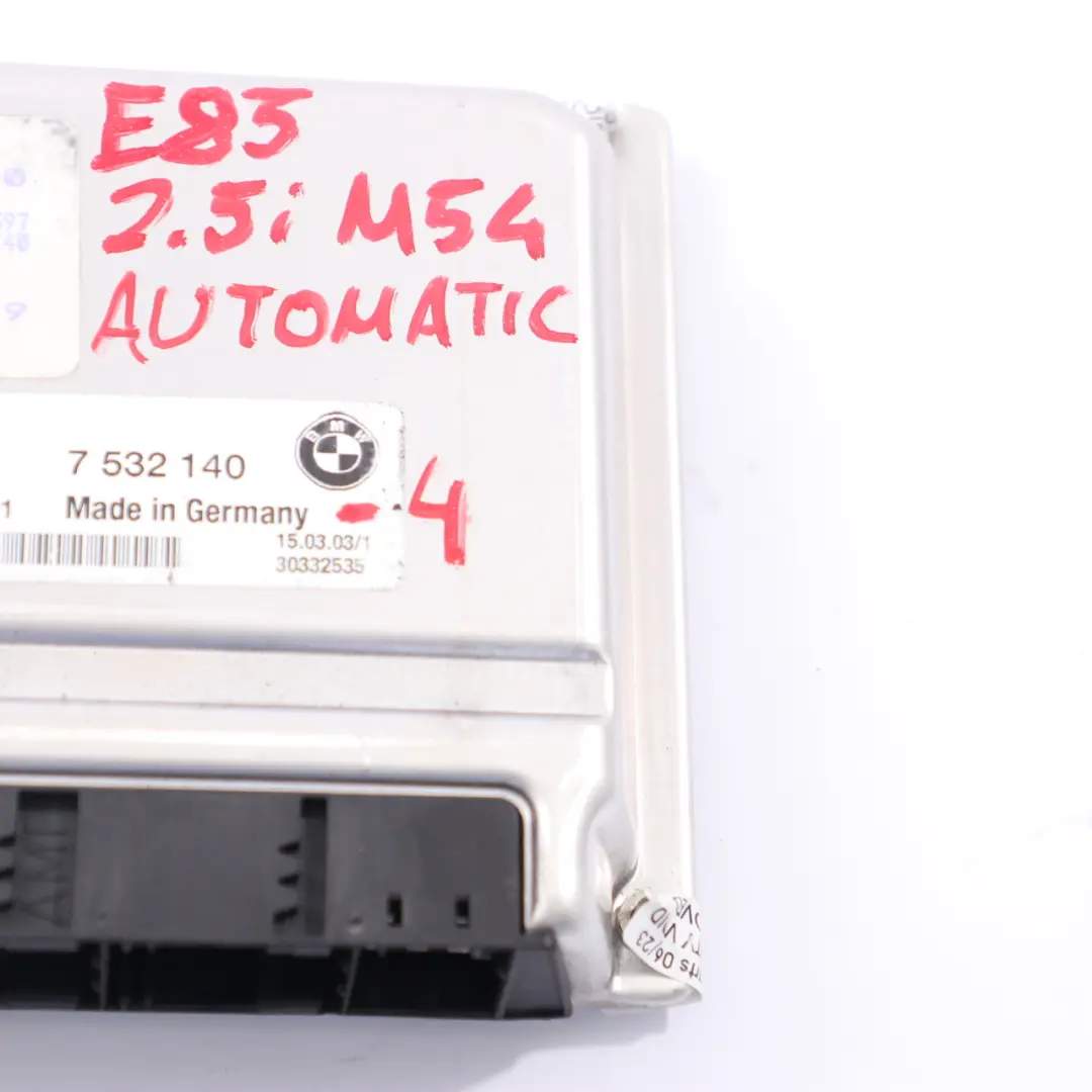 M54 192HP Engine ECU DME Control Unit Automatic to BMW X3 E83 Z4 E85 2.5i with Part number 7532140 BMW X3 E83 Z4 E85 2.5i M54 192HP Engine ECU DME Control Unit Automatic - SKU 7532140-4 - Part number 7532140