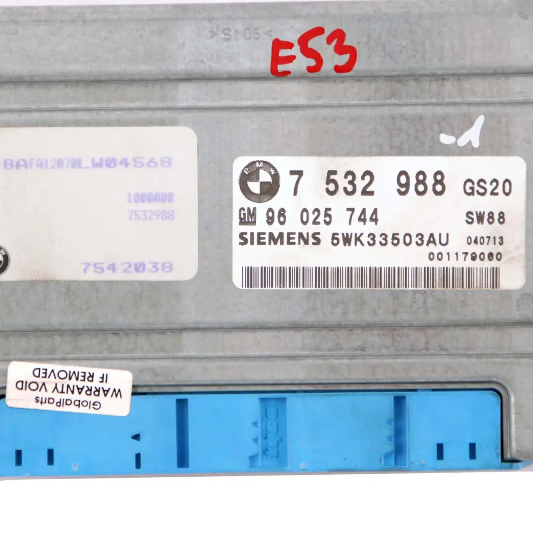 M54 1 Automatic Gearbox Basic Control Unit EGS Module to BMW X3 E83 3.0i with Part number 7532988 BMW X3 E83 3.0i M54 1 Automatic Gearbox Basic Control Unit EGS Module - SKU 7532988-1 - Part number 7532988