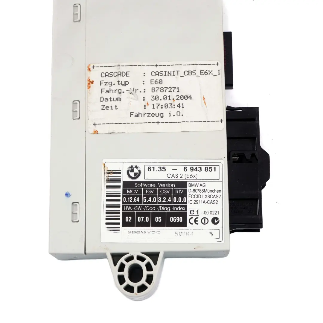 M54 231PS ECU Kit Steuergerät DME CAS2 Schlüssel Automatik für BMW E60 530i mit Teilenummer 7533651 BMW E60 530i M54 231PS ECU Kit Steuergerät DME CAS2 Schlüssel Automatik - SKU 7533651-1 - Teilenummer 7533651