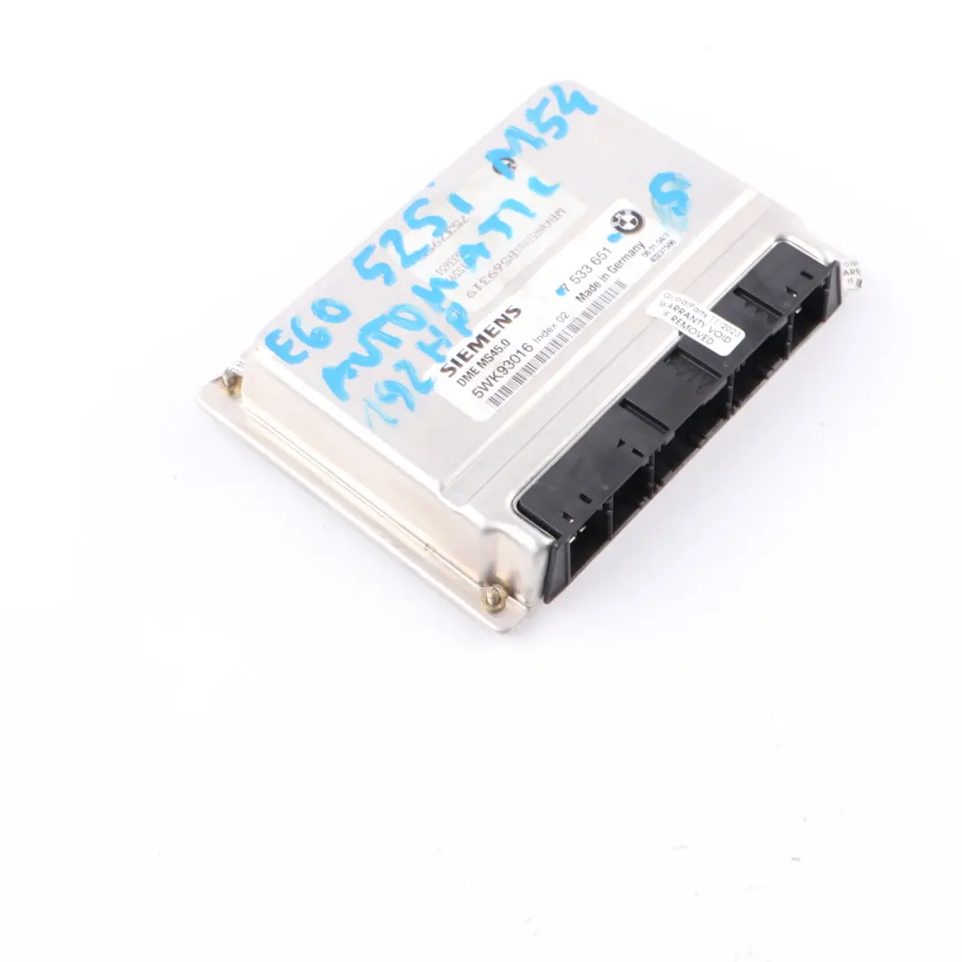 BMW E60 525i M54 192HP ECU Unidad Control Motor Módulo DME Automático - SKU 7533651-5 - Número de pieza 7533651