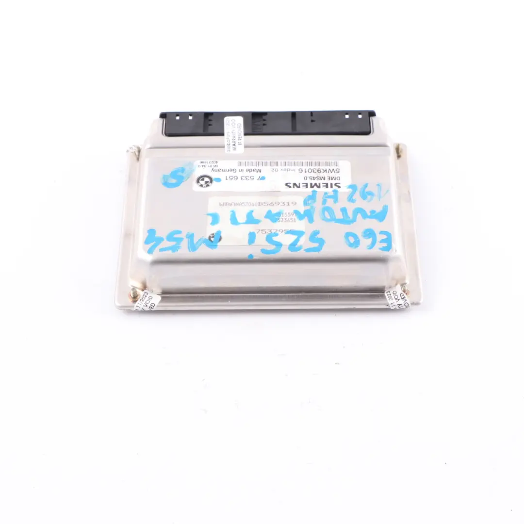 BMW E60 525i M54 192HP ECU Module l'unité Contrôle Moteur DME Automatic - SKU 7533651-5 - Numéro de pièce 7533651