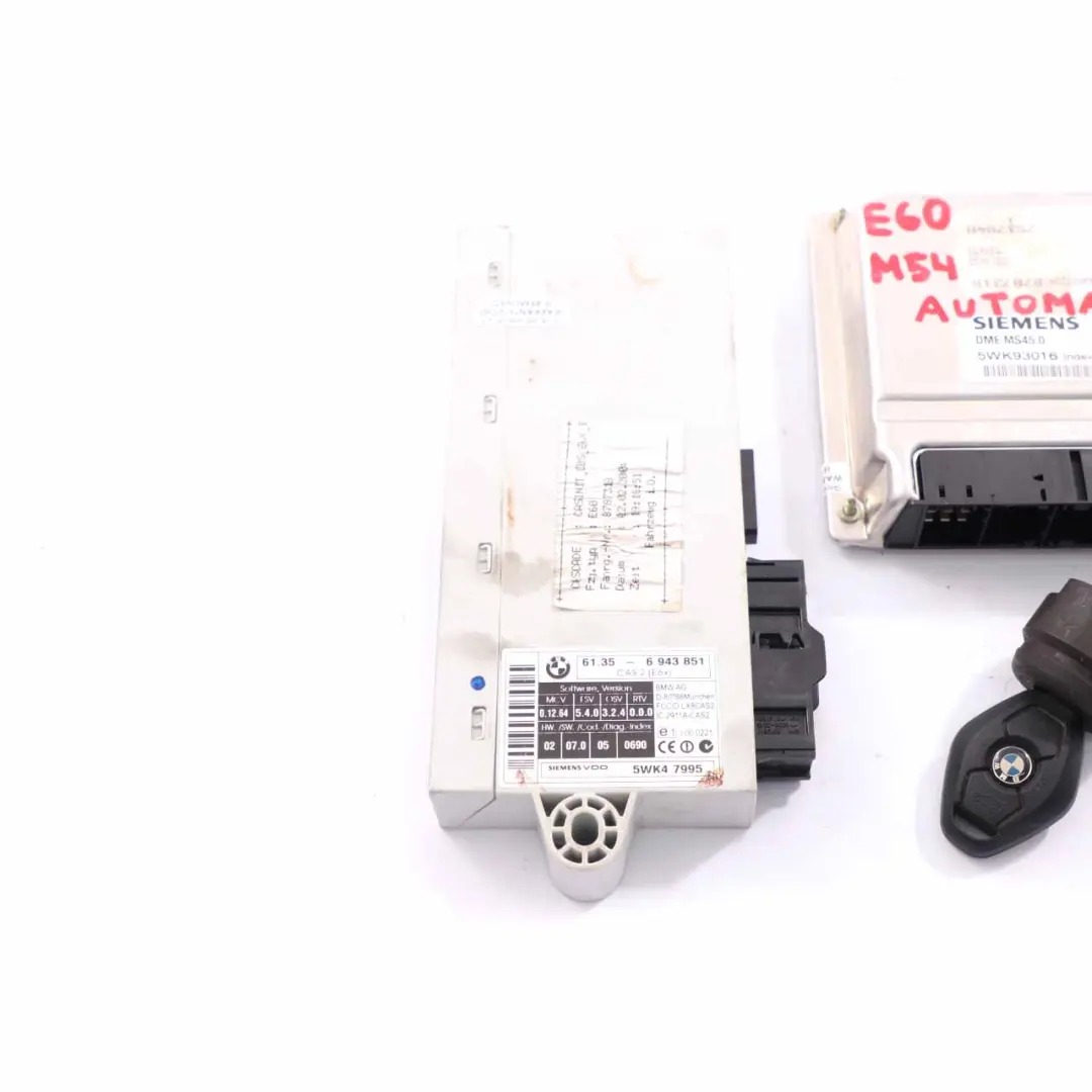 M54 231HP Kit ECU moteur Unité DME CAS2 Clé automatique pour BMW E60 530i à propos du numéro de pièce 7533651 BMW E60 530i M54 231HP Kit ECU moteur Unité DME CAS2 Clé automatique - SKU 7533651-8 - Numéro de pièce 7533651