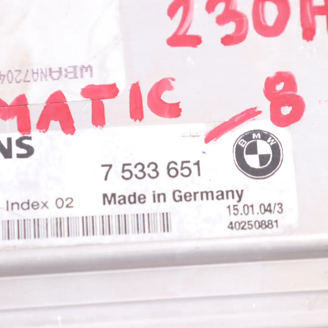 M54 231HP Engine ECU Kit Unit DME + CAS2 + Key Automatic to BMW E60 530i with Part number 7533651 BMW E60 530i M54 231HP Engine ECU Kit Unit DME + CAS2 + Key Automatic - SKU 7533651-8 - Part number 7533651