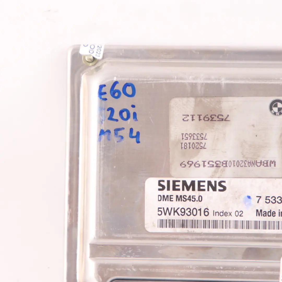 BMW E60 520i Petrol M54 170HP Engine ECU Control Module DME Automatic - SKU 7533651-9 - Part number 7533651