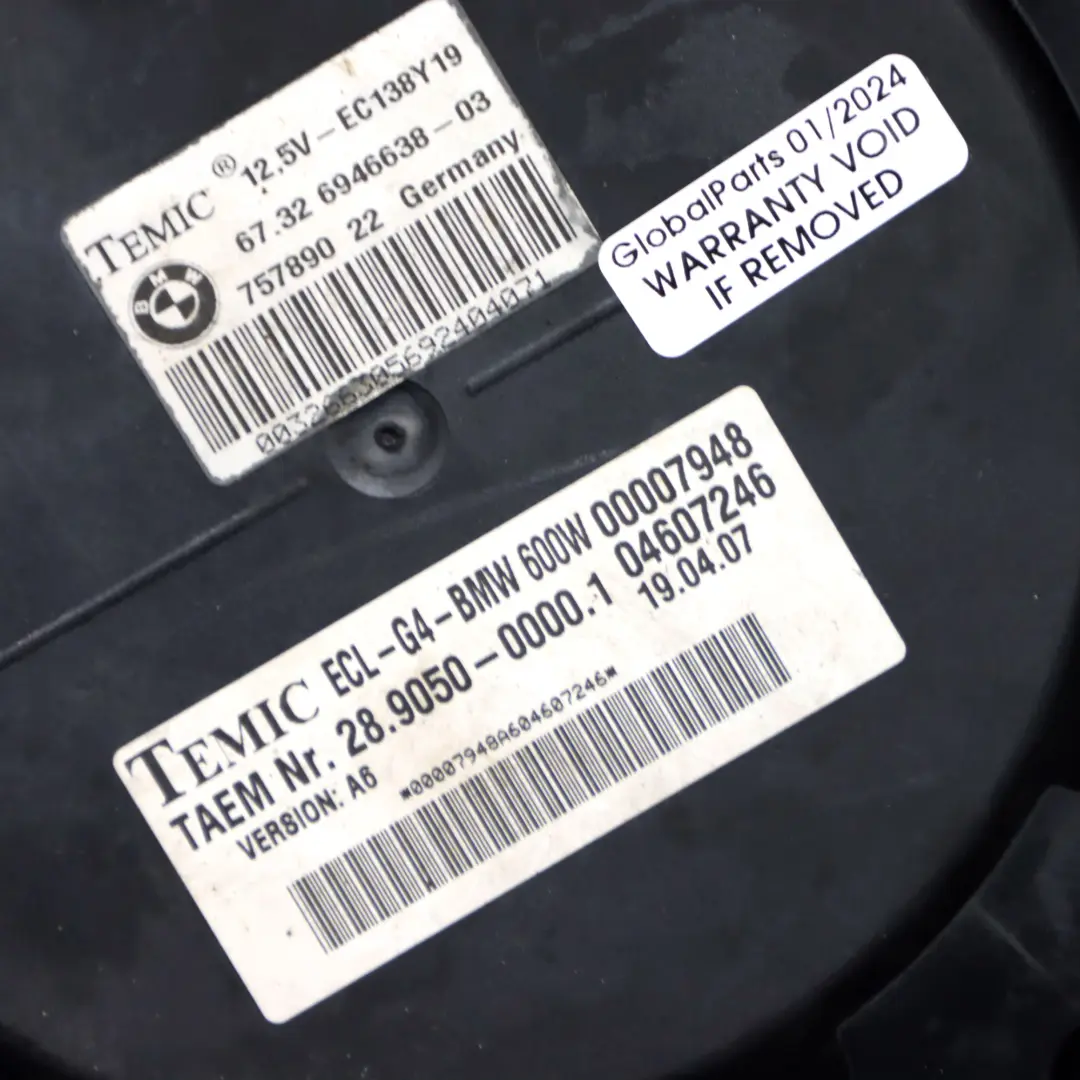  Ventola Radiatore BMW E60 E63 540i 550i 650i N62N Motore Radiatore Ventola 600W - SKU 7534911 - Numero di parte 7534911