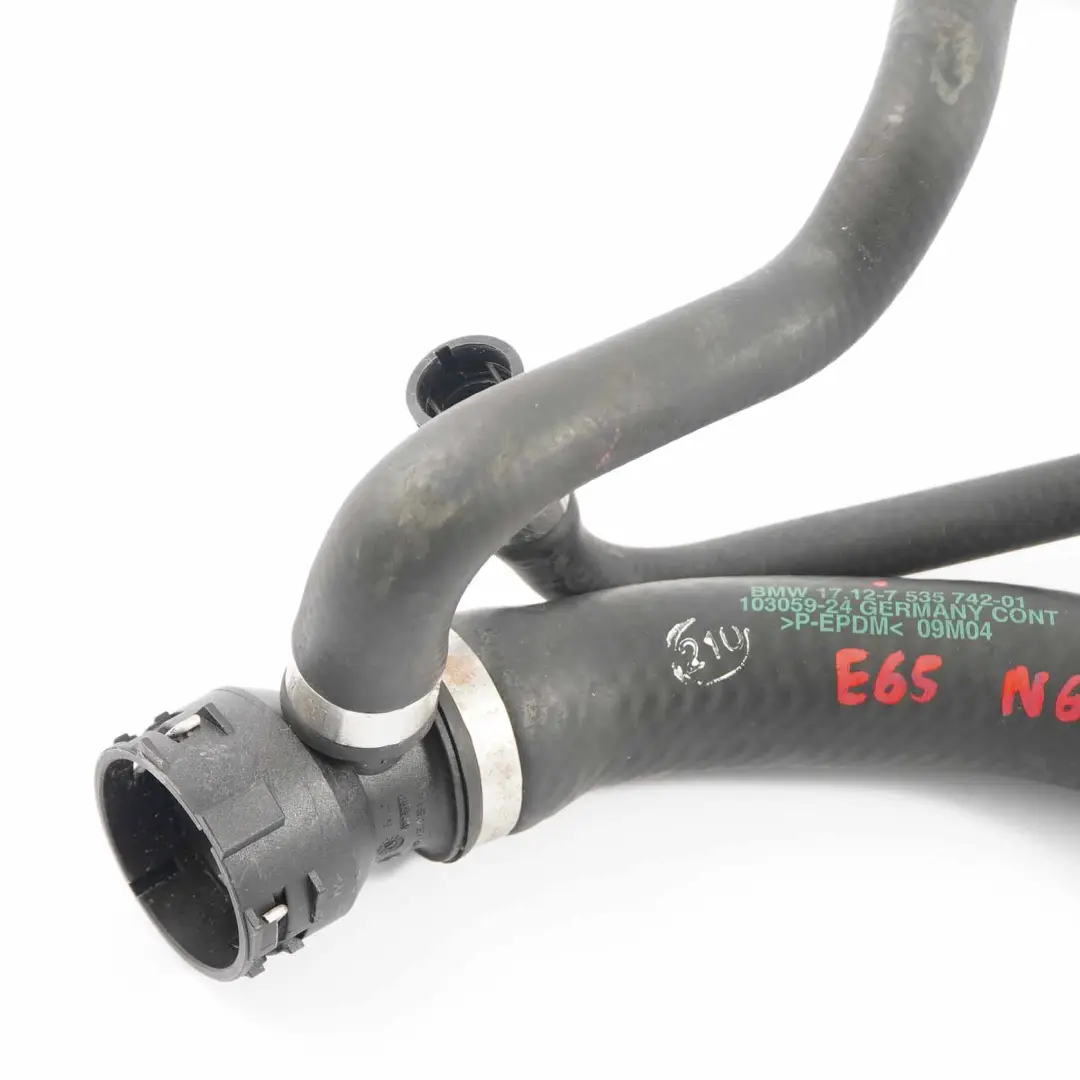 Coolant Hose BMW E65 E66 N62N Radiator Cooling Water Pipe Line to with Part number 7535742 Coolant Hose BMW E65 E66 N62N Radiator Cooling Water Pipe Line - SKU 7535742 - Part number 7535742