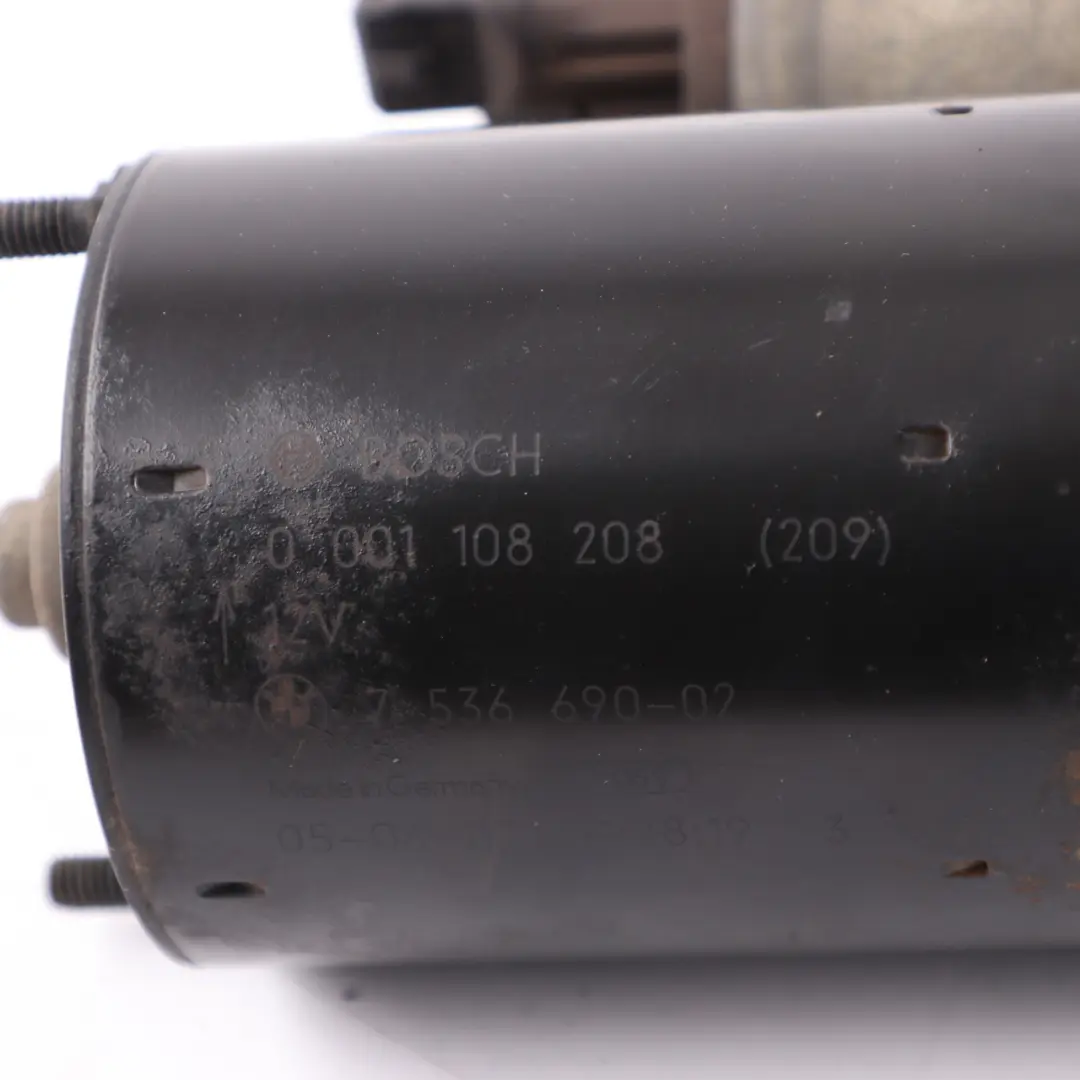 Starter Motor Bosch 12V 0001108208 to BMW E88 E65 E66 E67 E63 E64 E53 with Part number 7536690 BMW E88 E65 E66 E67 E63 E64 E53 Starter Motor Bosch 12V 0001108208 - SKU 7536690 - Part number 7536690