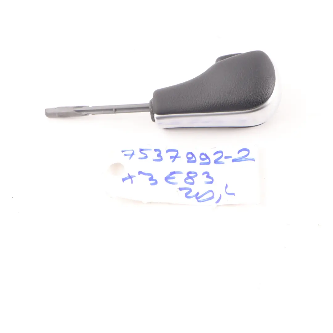 Leather Selector Lever Gear Stick Knob to BMW X3 E83 E87 Black with Part number 7537992 BMW X3 E83 E87 Black Leather Selector Lever Gear Stick Knob - SKU 7537992-2 - Part number 7537992