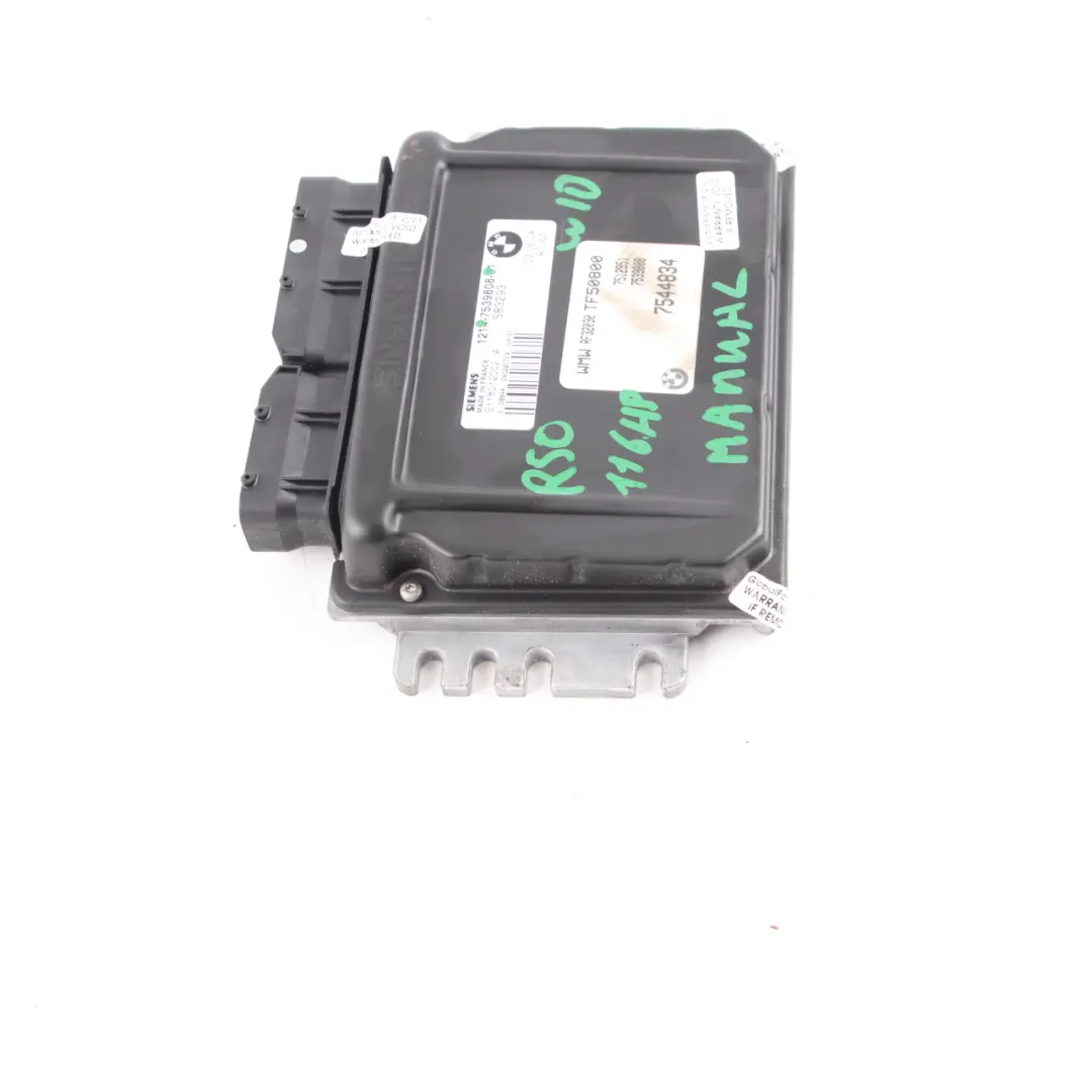 116HP Motor ECU Unidad Control DME Manual para MINI Cooper R50 R52 1.6i W10 con número de pieza 7557395 MINI Cooper R50 R52 1.6i W10 116HP Motor ECU Unidad Control DME Manual - SKU 7539808 - Número de pieza 7557395