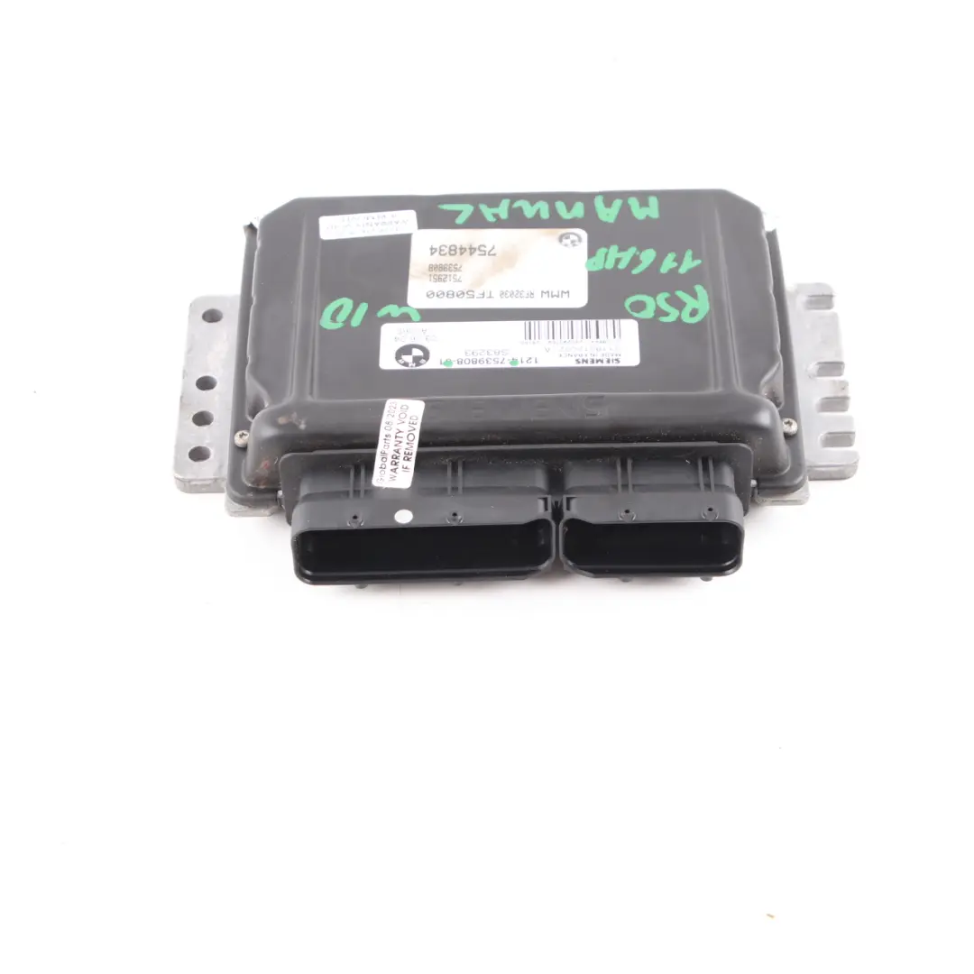 MINI Cooper R50 R52 1.6i W10 116HP Moteur ECU Control Unit DME Manual - SKU 7539808 - Numéro de pièce 7557395