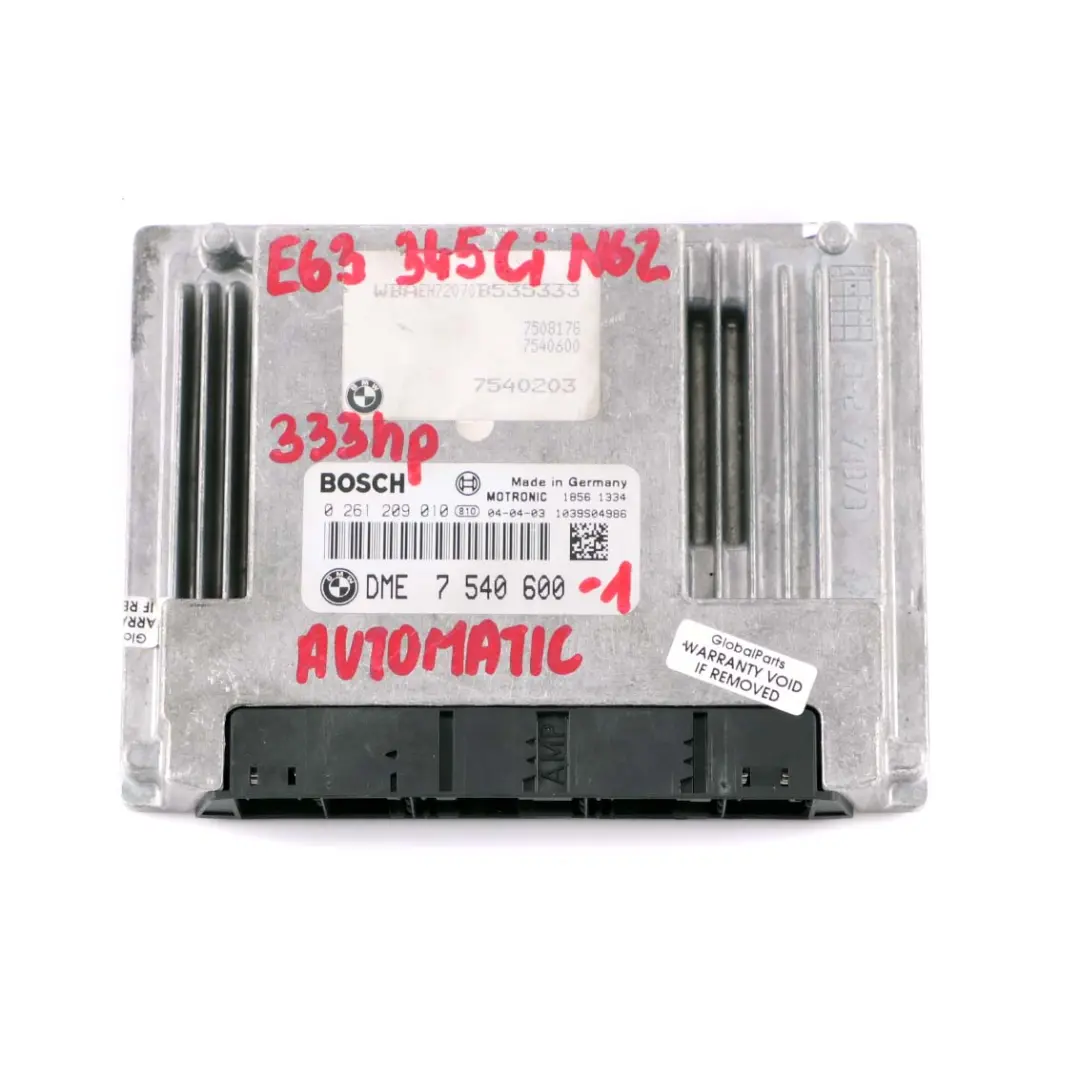 BMW 6 E63 E64 645Ci N62 333HP ECU Kit Engine Control Unit DME CAS2 - SKU 7540600-1 - Part number 7540600