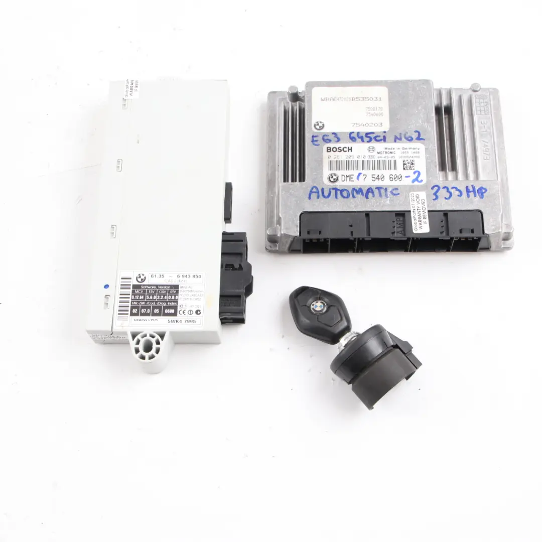 BMW E63 E64 645Ci N62 333HP ECU Kit Engine Control Unit DME CAS2 - SKU 7540600-2 - Part number 7540600