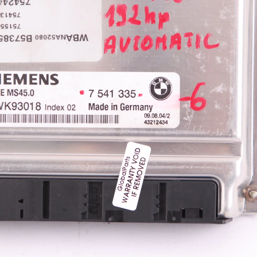 BMW E60 525i M54 192HP Engine Control ECU Kit DME CAS2 Key Automatic - SKU 7541335-6 - Part number 7541335