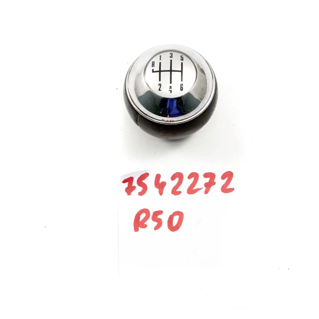 Mini Cooper S D R50 R52 R53 Pomello Cambio Pelle Cromo Argento 6-Gang - SKU 7542272 - Numero di parte 7542272