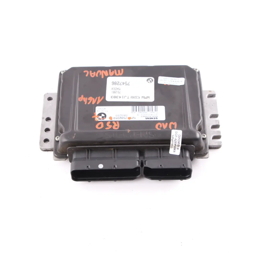 Module de contrôle du moteur ECU DME Manual pour Mini Cooper R50 W10 Petrol à propos du numéro de pièce 7542310 Mini Cooper R50 W10 Petrol Module de contrôle du moteur ECU DME Manual - SKU 7542310-7 - Numéro de pièce 7542310