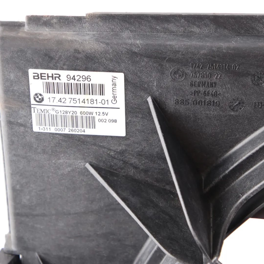 BMW E60 E63 E65 Benzina Radiatore Ventola di raffreddamento Alloggiamento 600W - SKU 7543282-2 - Numero di parte 7543282