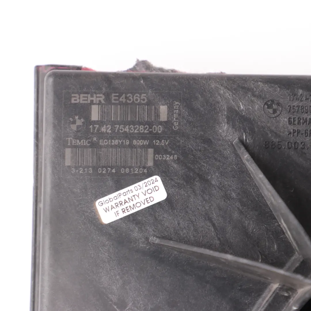 Radiator Cooling Fan Housing 600W to BMW E60 E63 E65 Petrol with Part number 7543282 BMW E60 E63 E65 Petrol Radiator Cooling Fan Housing 600W - SKU 7543282-5 - Part number 7543282