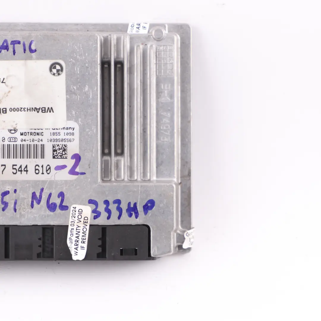 BMW E60 E61 545i E63 645Ci N62 333HP Engine Control Unit ECU DME - SKU 7544610-2 - Part number 7544610
