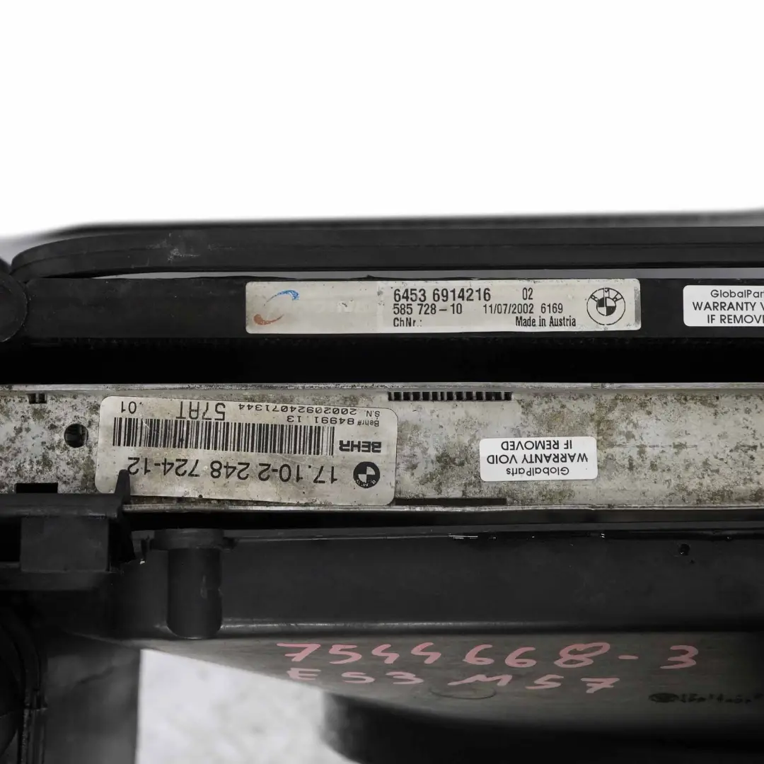 M57 Unità di Raffreddamento Radiatore Pacchetto per BMW X5 E53 3.0d con numero di parte 7544668 BMW X5 E53 3.0d M57 Unità di Raffreddamento Radiatore Pacchetto - SKU 7544668-3 - Numero di parte 7544668