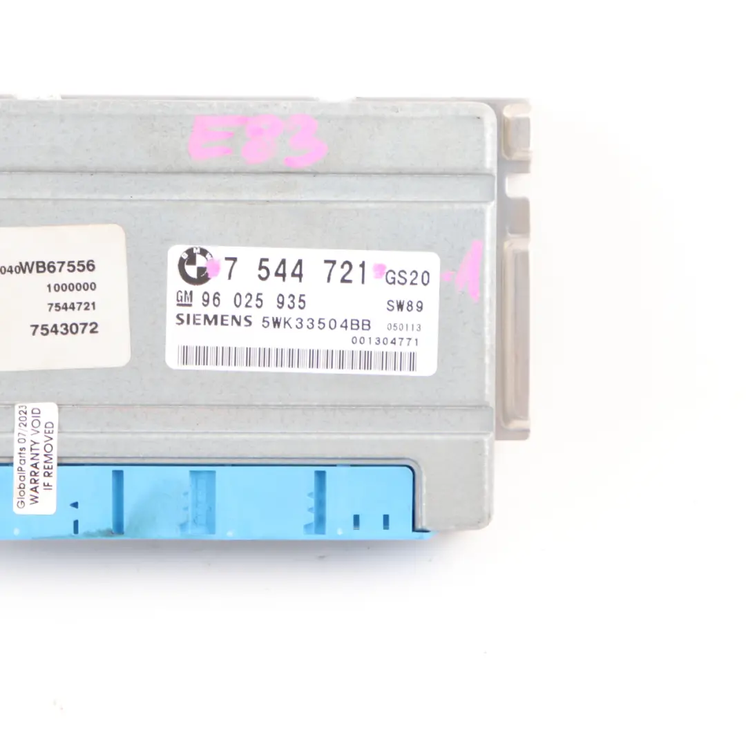 Gearbox Module BMW X3 E83 Automatic Transmission Basic Control Unit EGS to with Part number 7544721 Gearbox Module BMW X3 E83 Automatic Transmission Basic Control Unit EGS - SKU 7544721-1 - Part number 7544721