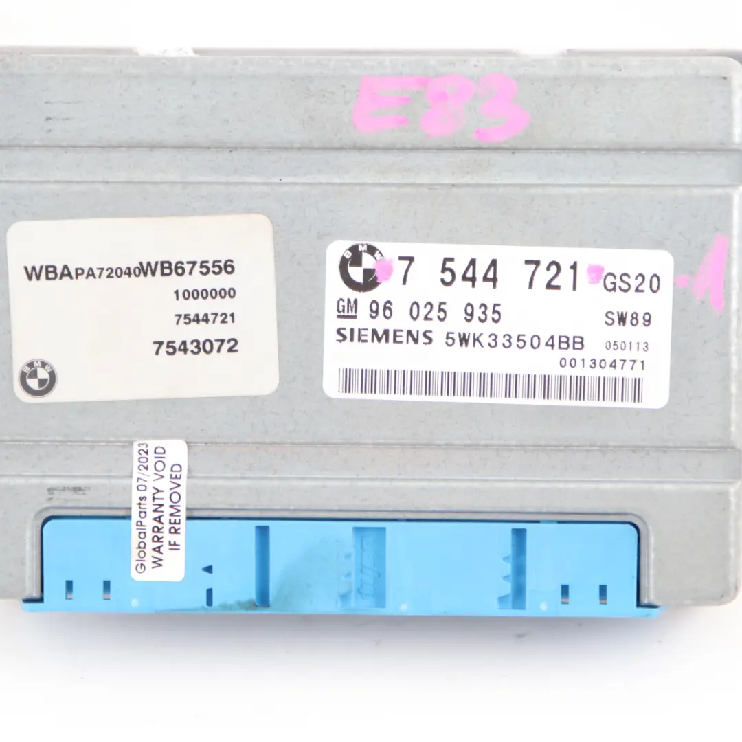  Gearbox Module BMW X3 E83 Automatic Transmission Basic Control Unit EGS - SKU 7544721-1 - Part number 7544721