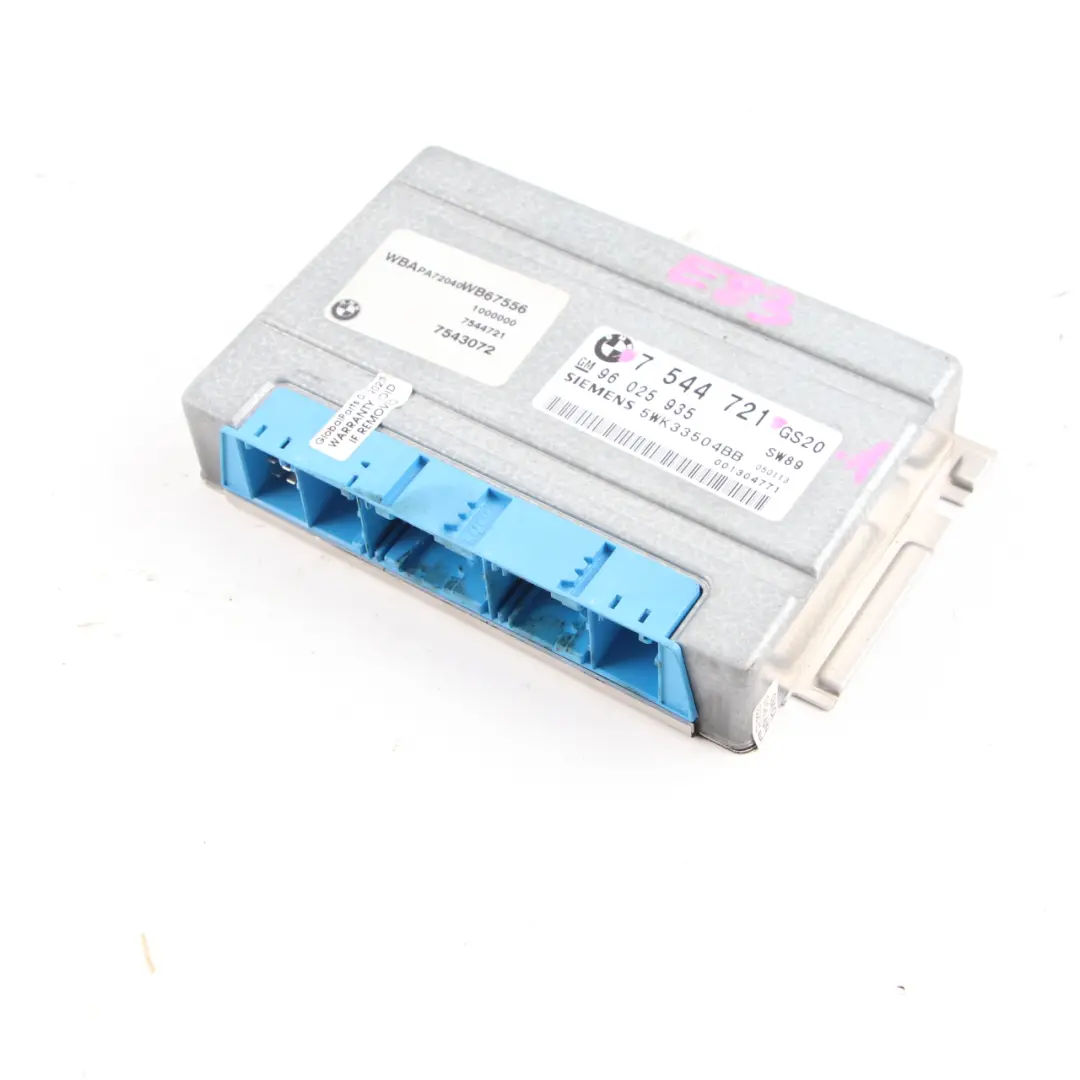 Gearbox Module BMW X3 E83 Automatic Transmission Basic Control Unit EGS to with Part number 7544721 Gearbox Module BMW X3 E83 Automatic Transmission Basic Control Unit EGS - SKU 7544721-1 - Part number 7544721