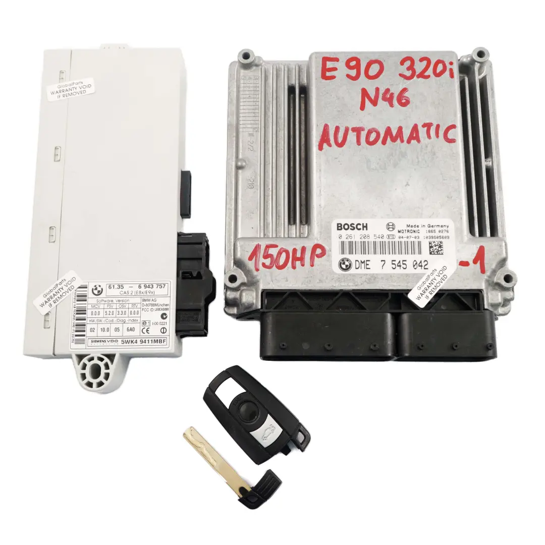 N46 ECU Steuergerät DME CAS2 Automatikgetriebe für BMW E87 E90 E91 120i 320i mit Teilenummer 7545042 BMW E87 E90 E91 120i 320i N46 ECU Steuergerät DME CAS2 Automatikgetriebe - SKU 7545042-1 - Teilenummer 7545042