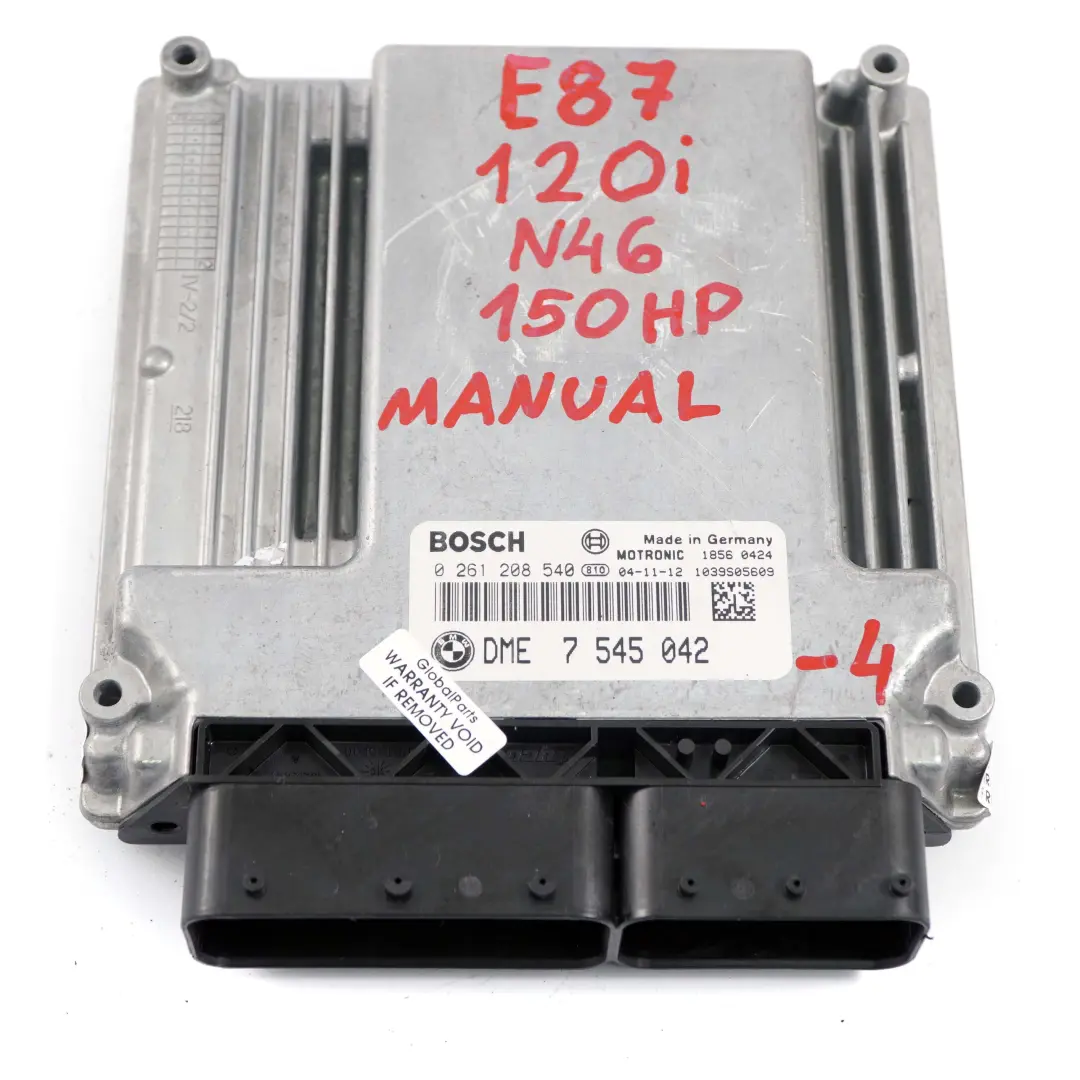 N46 ECU Kit DME CAS2 2 Keys Manual to BMW 1 3 Series E87 E90 120i 320i with Part number 7545042 BMW 1 3 Series E87 E90 120i 320i N46 ECU Kit DME CAS2 2 Keys Manual - SKU 7545042-4 - Part number 7545042