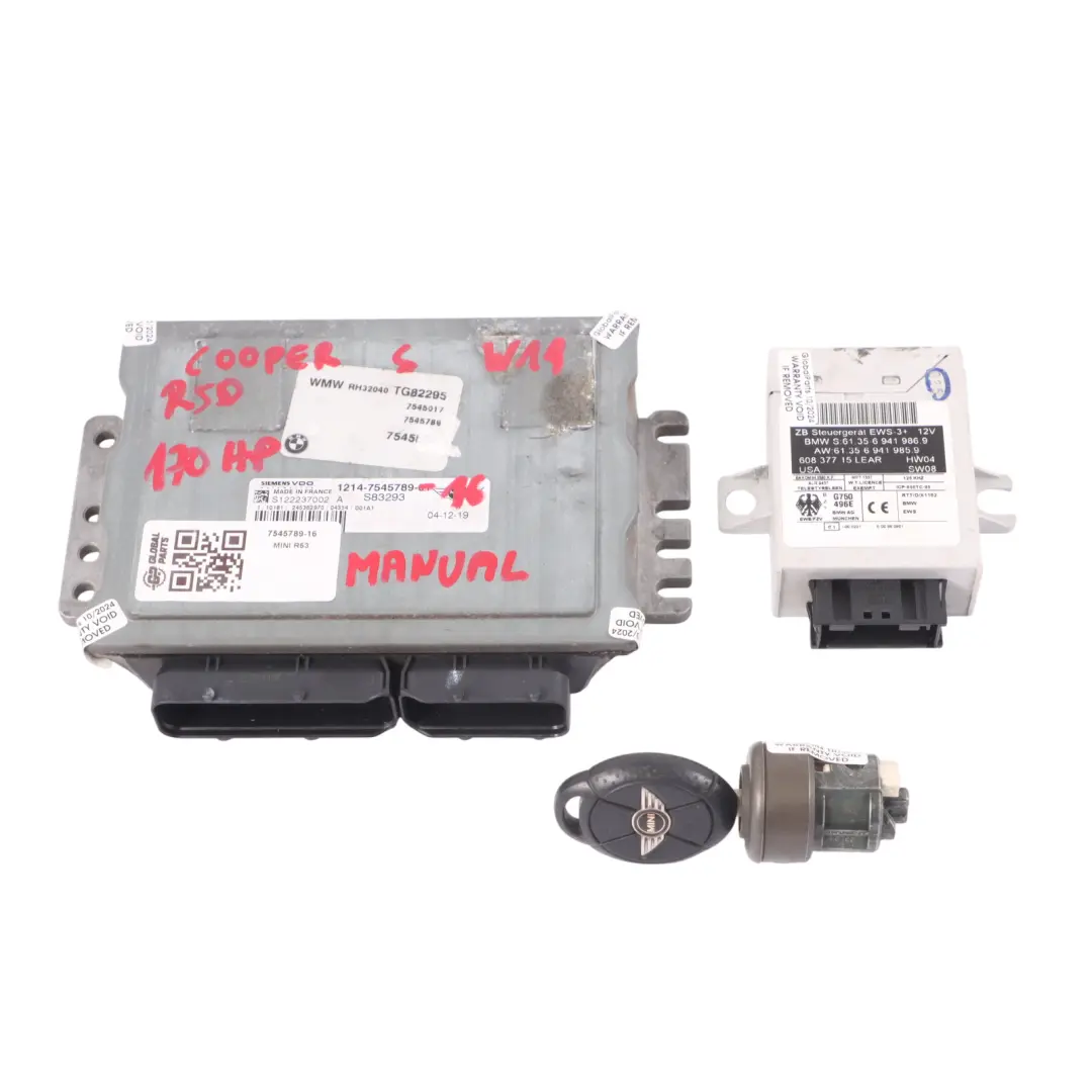 170HP Engine ECU Kit DME + EWS + Key Manual Mini Cooper S R52 R53 W11 - SKU 7545789-16 - Part number 7545789