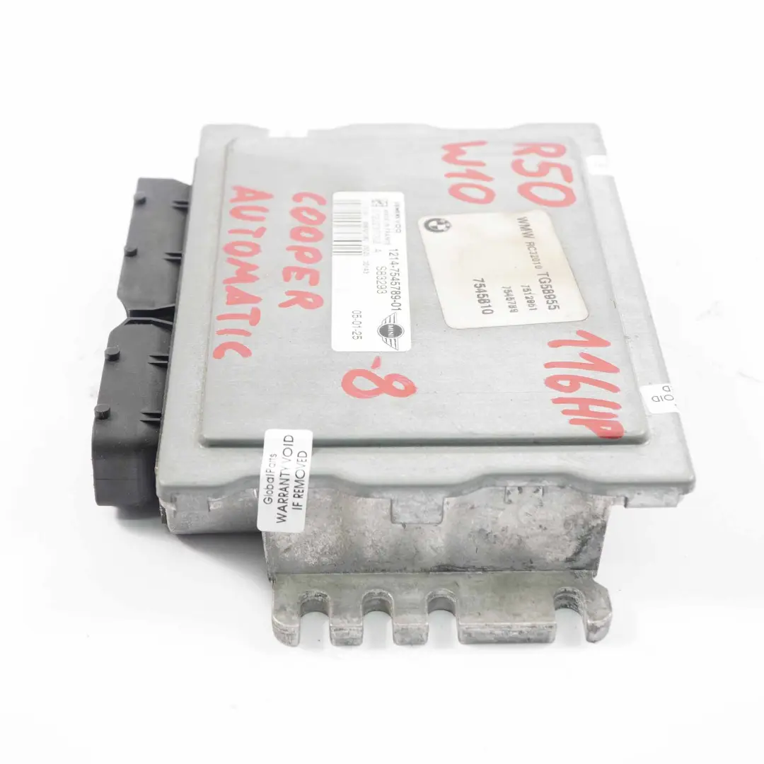 Basic Control Unit Mini R50 R52 W10 ECU DME Automatic to Engine with Part number 7545789 Engine Basic Control Unit Mini R50 R52 W10 ECU DME Automatic - SKU 7545789-8 - Part number 7545789