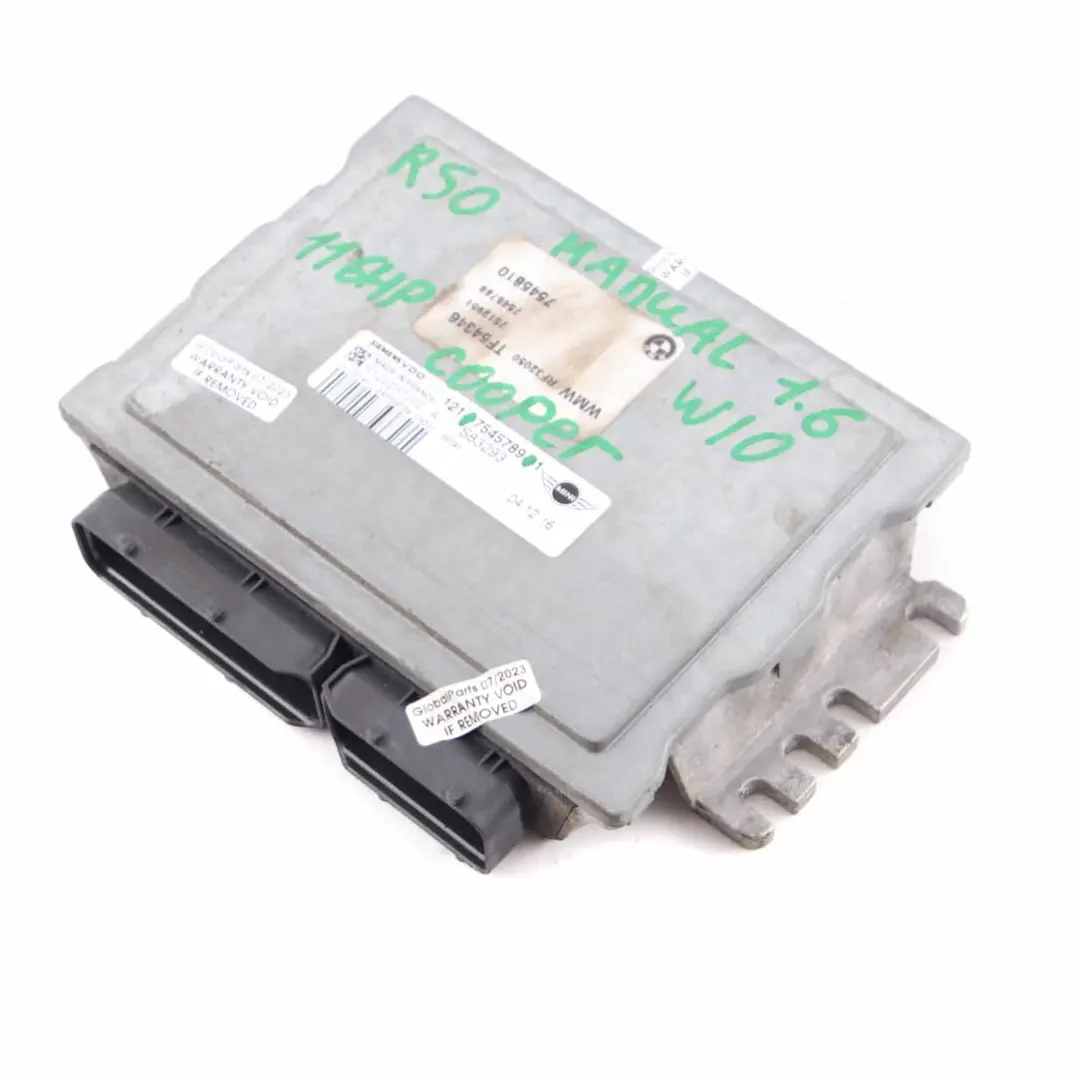 MINI Cooper R50 R52 R53 W10 116HP Motore ECU Unità controllo DME Manuale - SKU 7545789 - Numero di parte 7545789