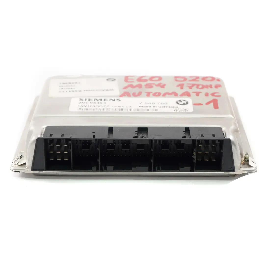 BMW 5 er E60 520i Motor M54 170PS ECU Steuergerät DME CAS2 + Schlüssel - SKU 7548769-1 - Teilenummer 7548769