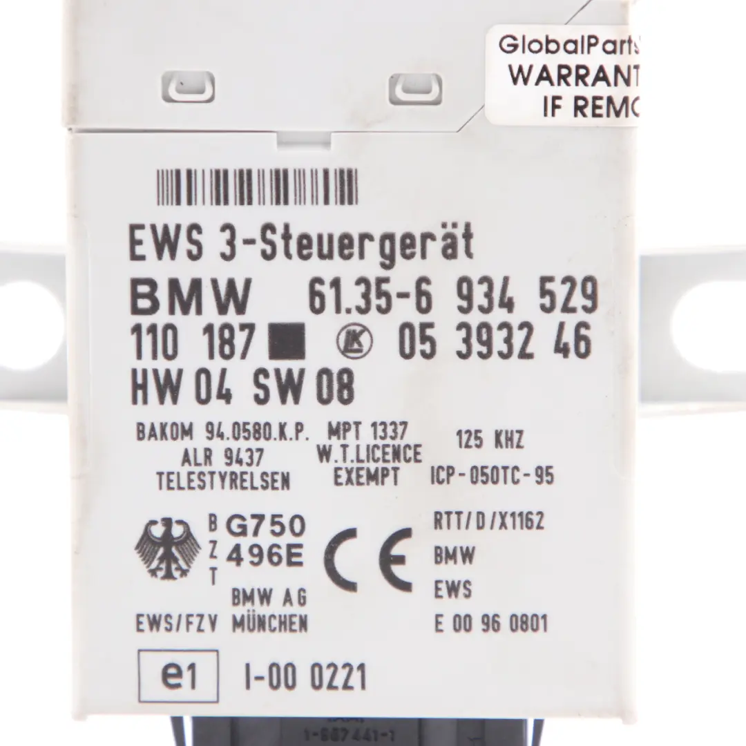 BMW X3 E83 2.5i Engine M54 192HP ECU Kit DME EWS3 + Key Automatic - SKU 7548769-3 - Part number 7548769