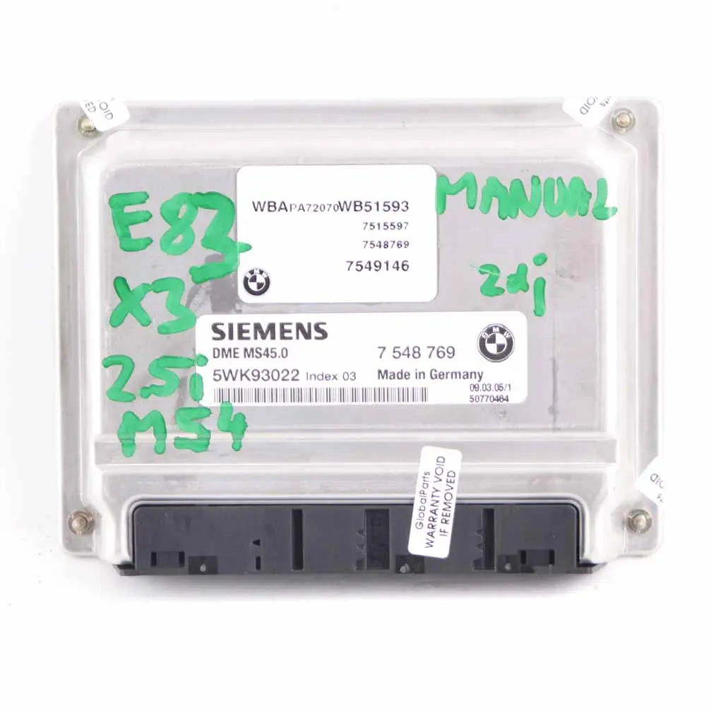 BMW X3 E83 2.5i Benzină M54 192CP Unitate Control Motor ECU DME 7548769 Manual