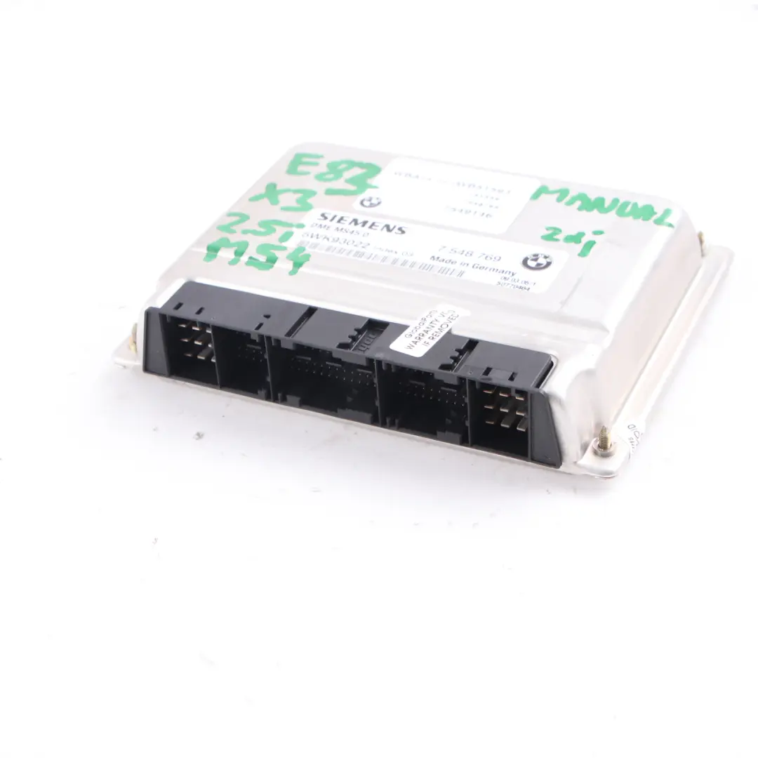 M54 170PS ECU Steuergerät DME CAS2 + Schlüssel für BMW 5 er E60 520i Motor mit Teilenummer 7548769 BMW 5 er E60 520i Motor M54 170PS ECU Steuergerät DME CAS2 + Schlüssel - SKU 7548769 - Teilenummer 7548769