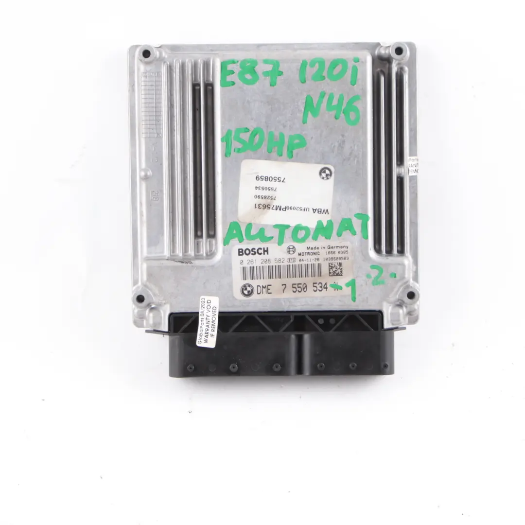 N46 ECU Engine Control Kit DME 7550534 CAS2 Key Automatic to BMW E87 E90 120i 320i with Part number 7557291 BMW E87 E90 120i 320i N46 ECU Engine Control Kit DME 7550534 CAS2 Key Automatic - SKU 7550534-1 - Part number 7557291
