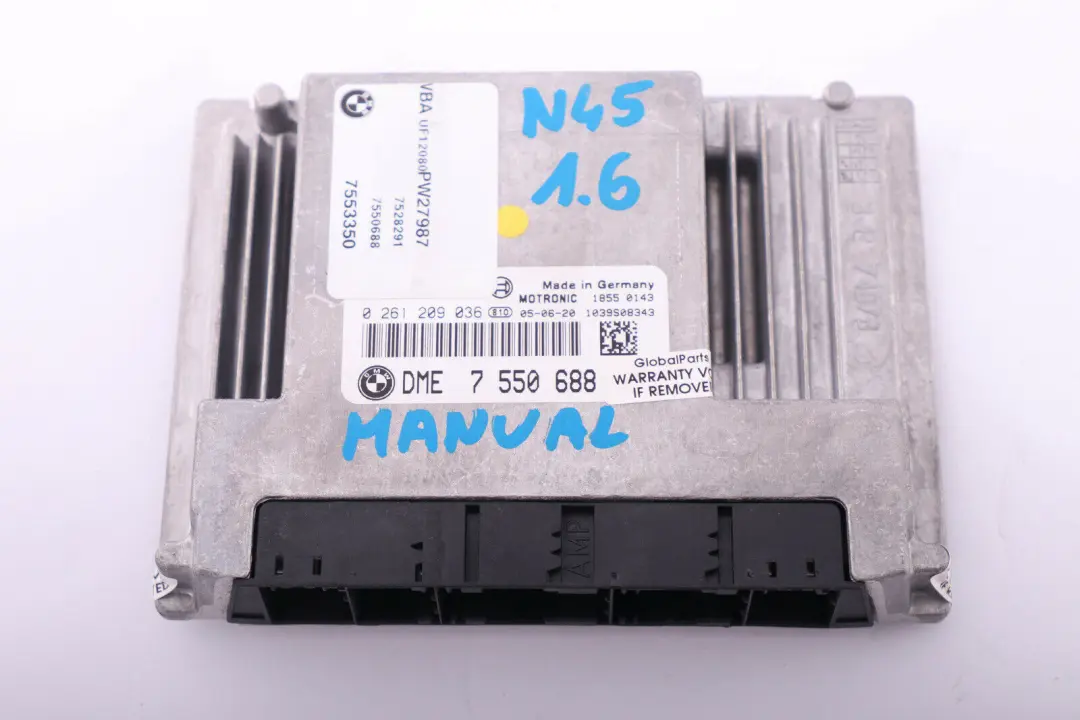 BMW Serie 1 3 E87 E90 N45 116i Unidad Control del Motor DME 1214 - SKU 7550688 - Número de pieza 7550688