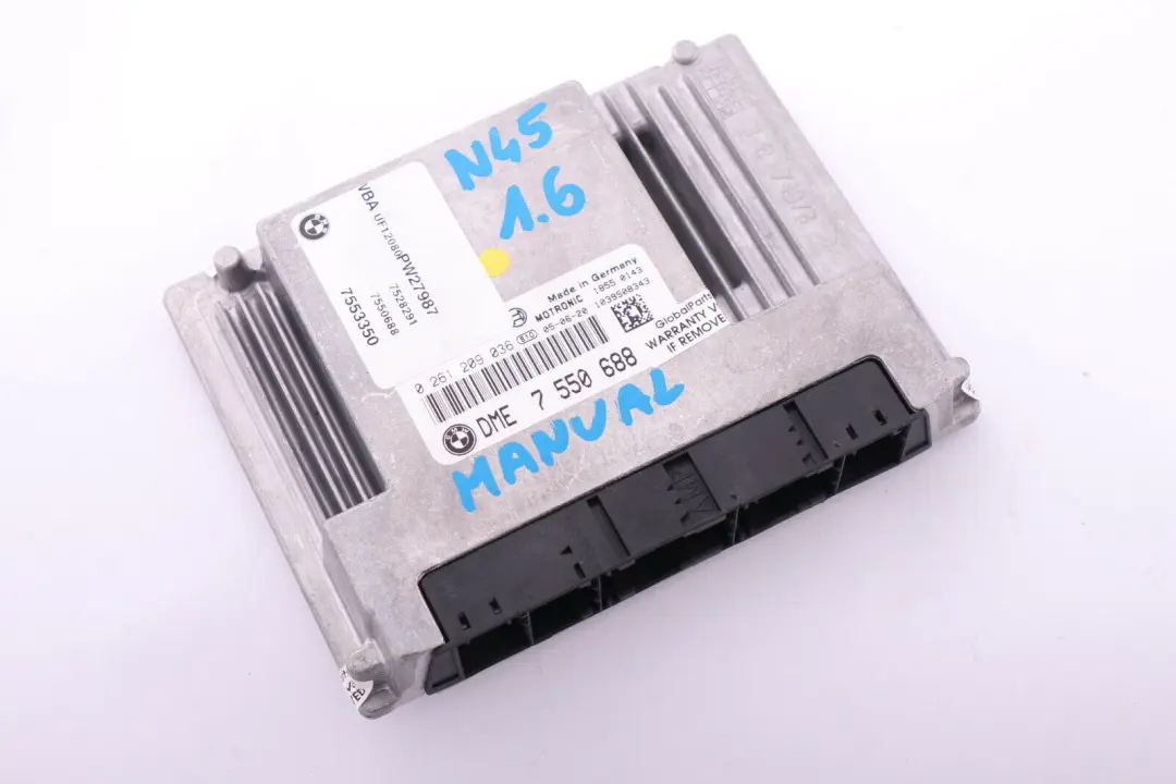 N45 116i Unidad Control del Motor DME 1214 para BMW Serie 1 3 E87 E90 con número de pieza 7550688 BMW Serie 1 3 E87 E90 N45 116i Unidad Control del Motor DME 1214 - SKU 7550688 - Número de pieza 7550688