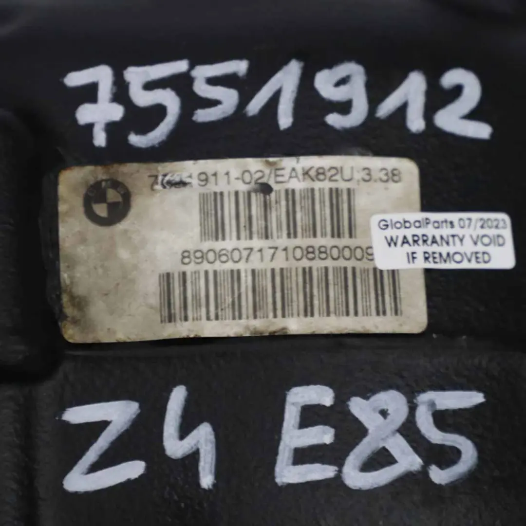 BMW Z4 E85 2.5si N52 Hinterachsgetriebe Differenzial Diff 3,38 7551911 GARANTIE - SKU 7551912 - Teilenummer 7551912