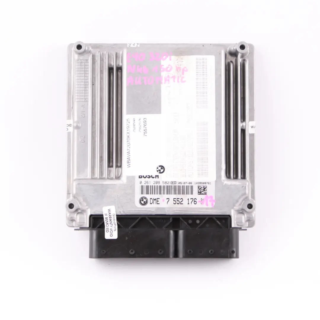 BMW E87 E90 120i 320i N46 ECU Engine Control Kit DME CAS2 Key Automatic - SKU 7552176-17 - Part number 7552176