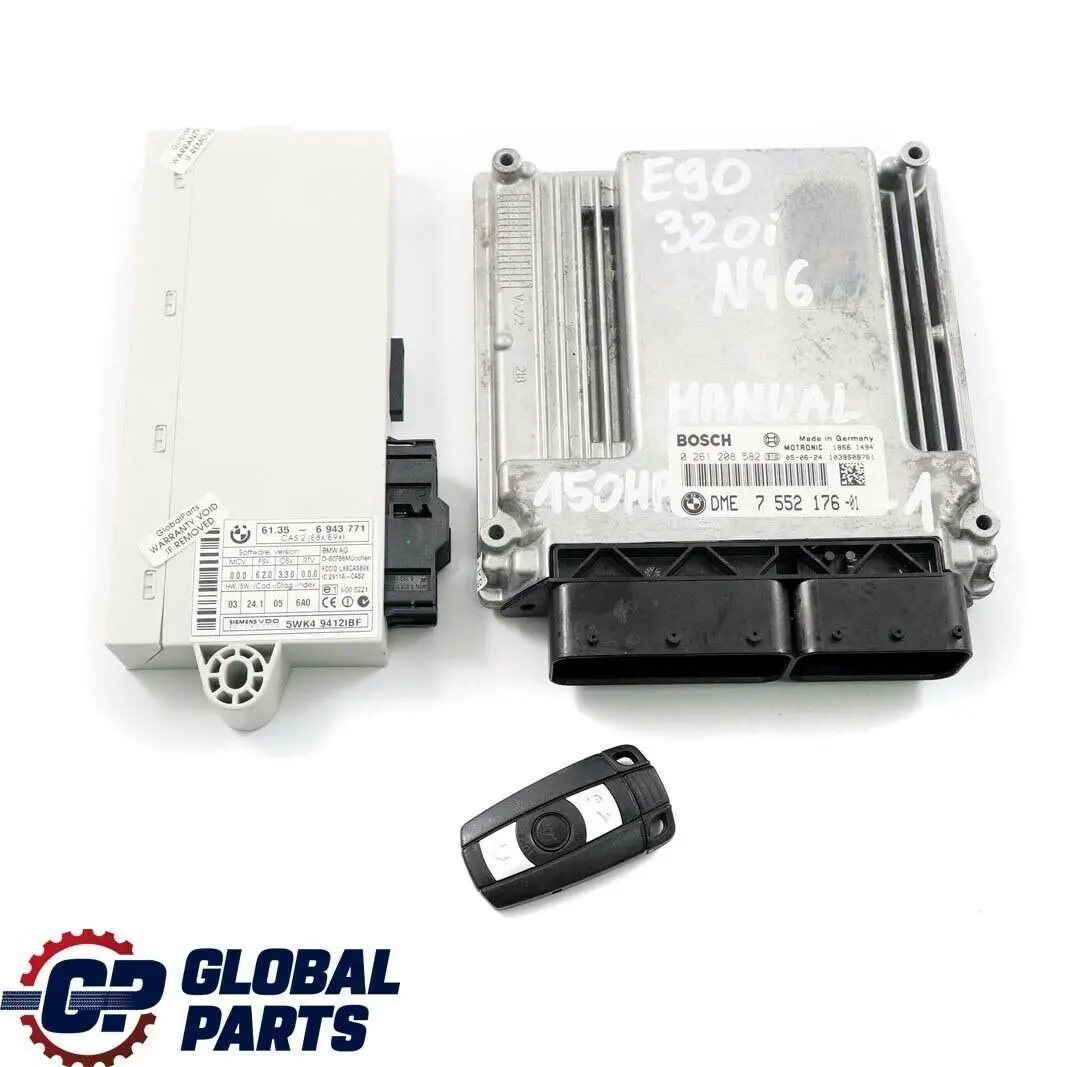 BMW E87 E90 E91 120i 320i N46 150PS Centralina Dme CAS2 + Chiave - SKU 7552176-1 - Numero di parte 7552176