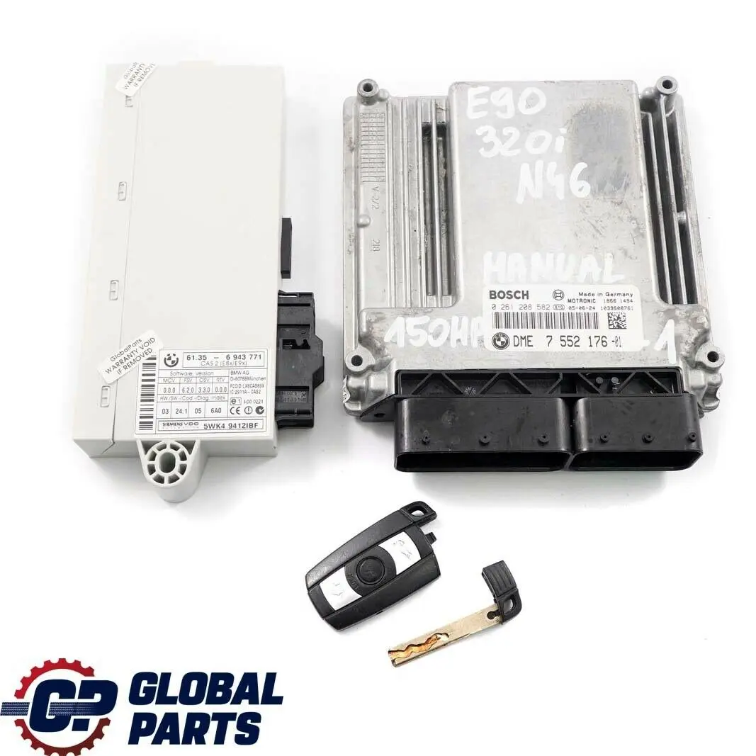 BMW E87 E90 E91 120i 320i N46 150PS Centralina Dme CAS2 + Chiave - SKU 7552176-1 - Numero di parte 7552176