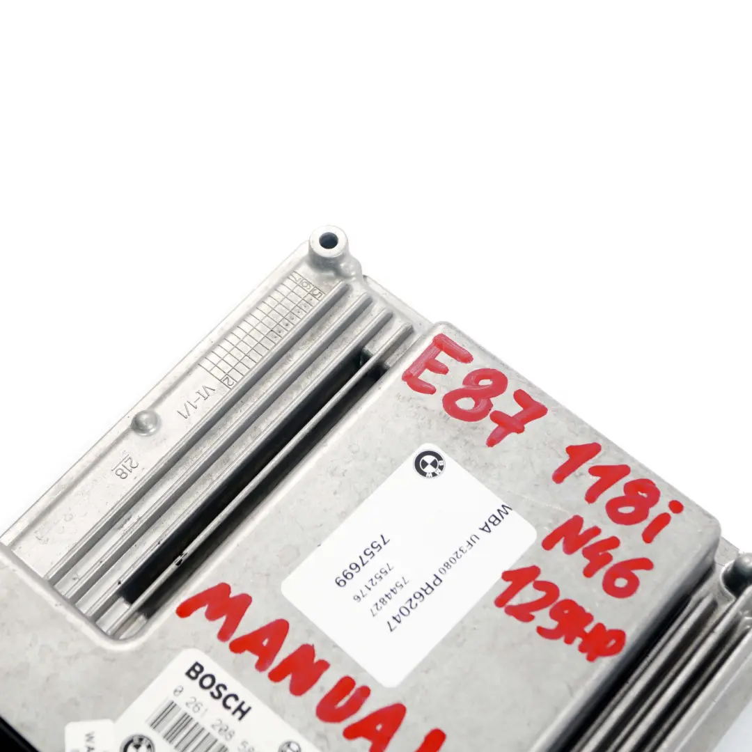N46 129PS ECU Steuergerät DME Schaltgetriebe für BMW 1 3 E87 E90 118i 318i mit Teilenummer 7552176 BMW 1 3 E87 E90 118i 318i N46 129PS ECU Steuergerät DME Schaltgetriebe - SKU 7552176-2 - Teilenummer 7552176