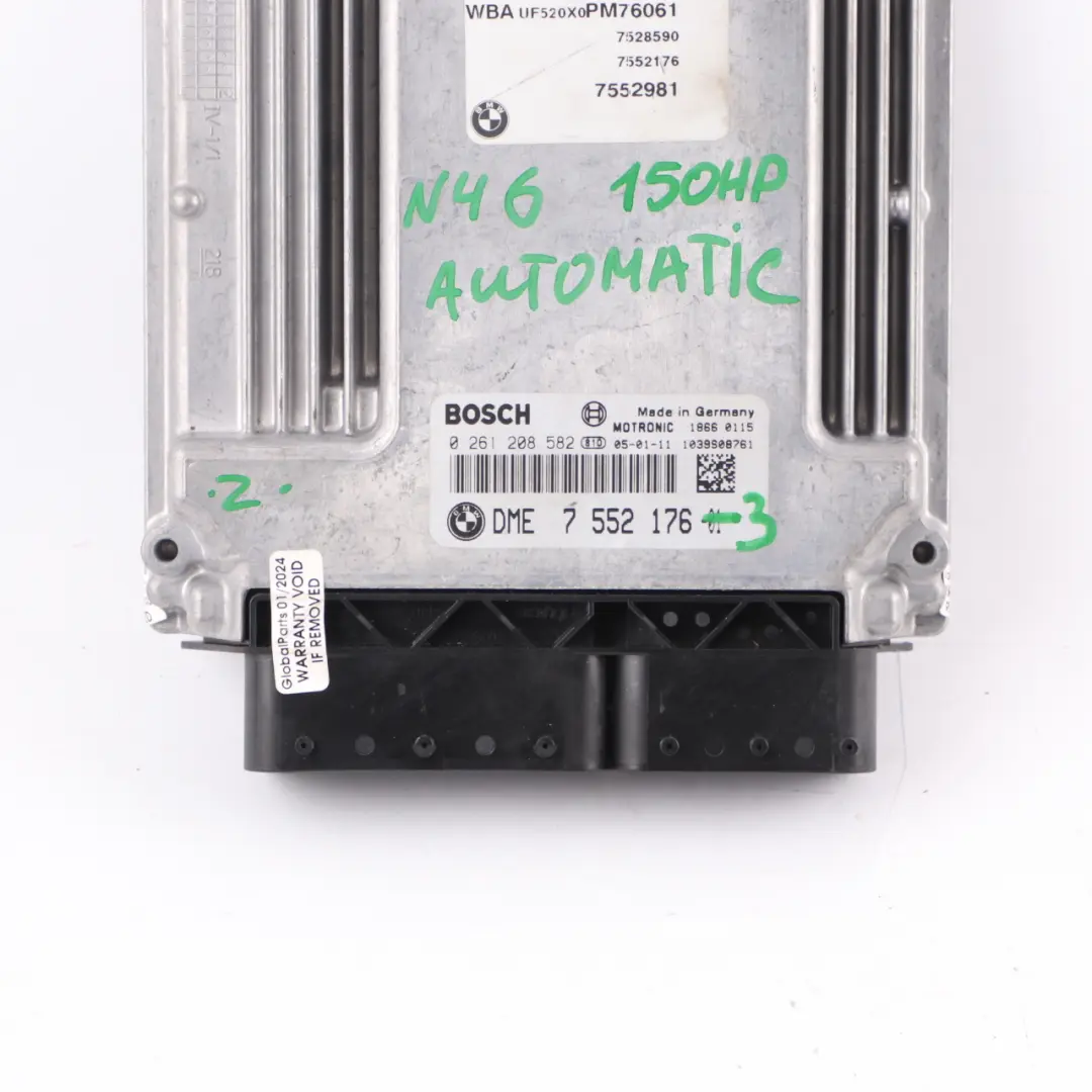 N46 150HP ECU Motor steuergerät DME Automatik für BMW E87 E90 120i 320i mit Teilenummer 7552176 BMW E87 E90 120i 320i N46 150HP ECU Motor steuergerät DME Automatik - SKU 7552176-3 - Teilenummer 7552176