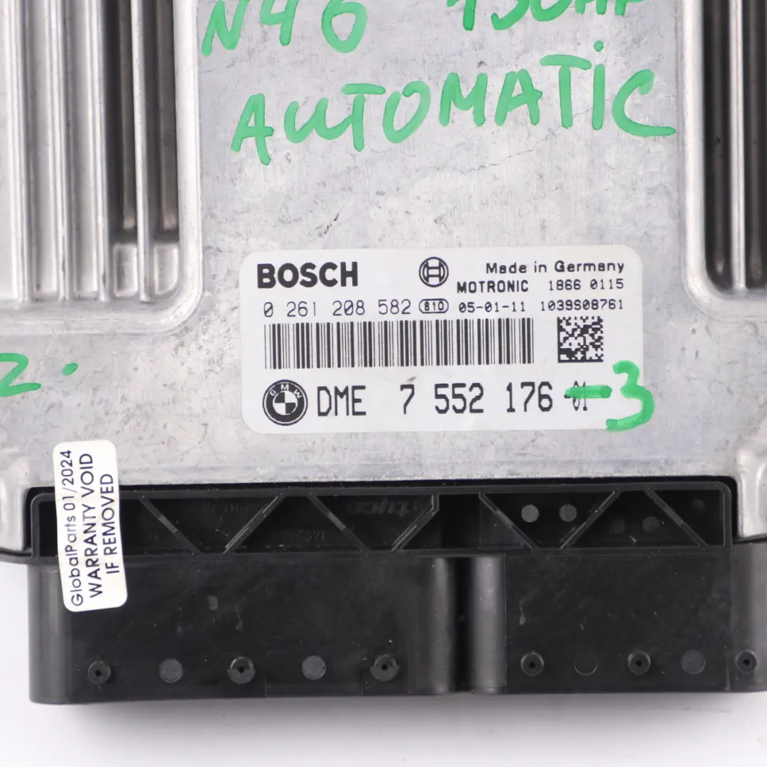BMW E87 E90 120i 320i N46 150HP ECU Engine Control Unit DME Automatic - SKU 7552176-3 - Part number 7552176