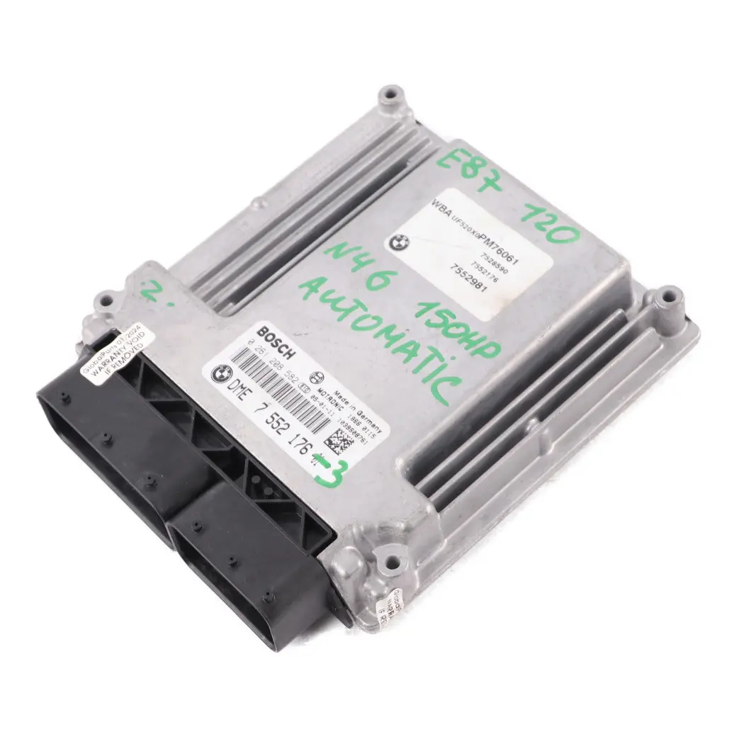 N46 150HP ECU Motor steuergerät DME Automatik für BMW E87 E90 120i 320i mit Teilenummer 7552176 BMW E87 E90 120i 320i N46 150HP ECU Motor steuergerät DME Automatik - SKU 7552176-3 - Teilenummer 7552176