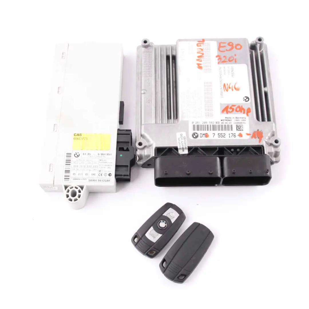 N46 ECU Engine Control Kit DME CAS2 Key Manual to BMW E87 E90 120i 320i with Part number 7552176 BMW E87 E90 120i 320i N46 ECU Engine Control Kit DME CAS2 Key Manual - SKU 7552176-6 - Part number 7552176