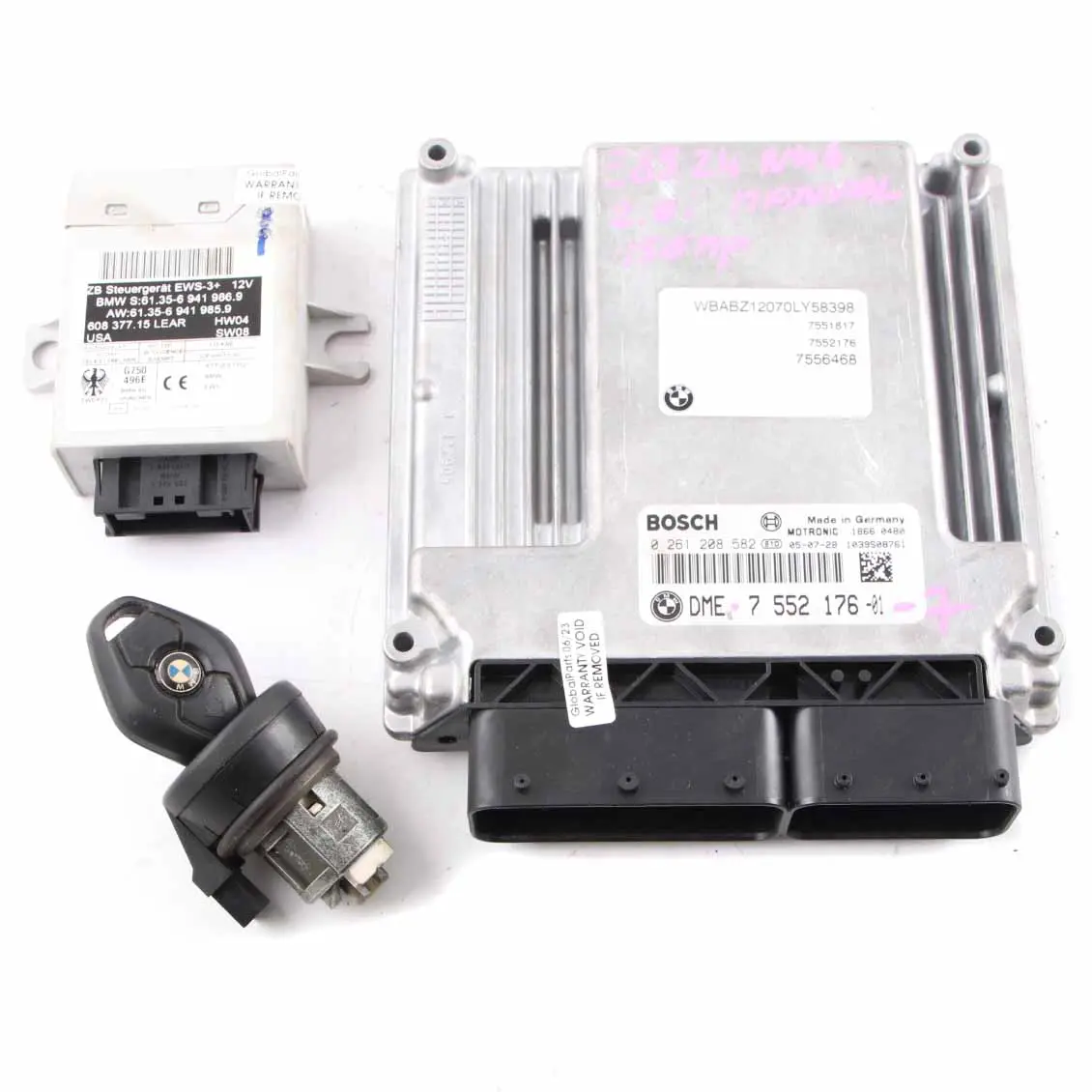 BMW Z4 E85 2.0i N46 150HP ECU Kit de Control Motor DME 7552176 CAS2 Clave Manual