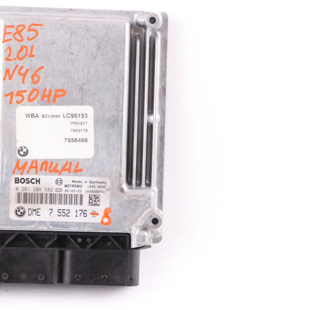2.0i N46 150HP Engine Control Unit ECU DME 7552176 Manual Gearbox BMW Z4 E85 - SKU 7552176-8 - Part number 7557291